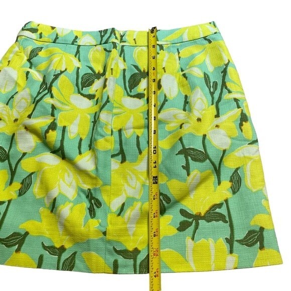 J‎ Crew Womens Size 6 Floral Straight Above Knee Pencil Skirt Yellow and Blue - Picture 13 of 14